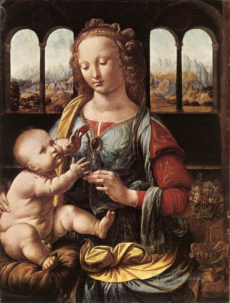 La Virgen del Clavel Leonardo da Vinci Pintura al óleo